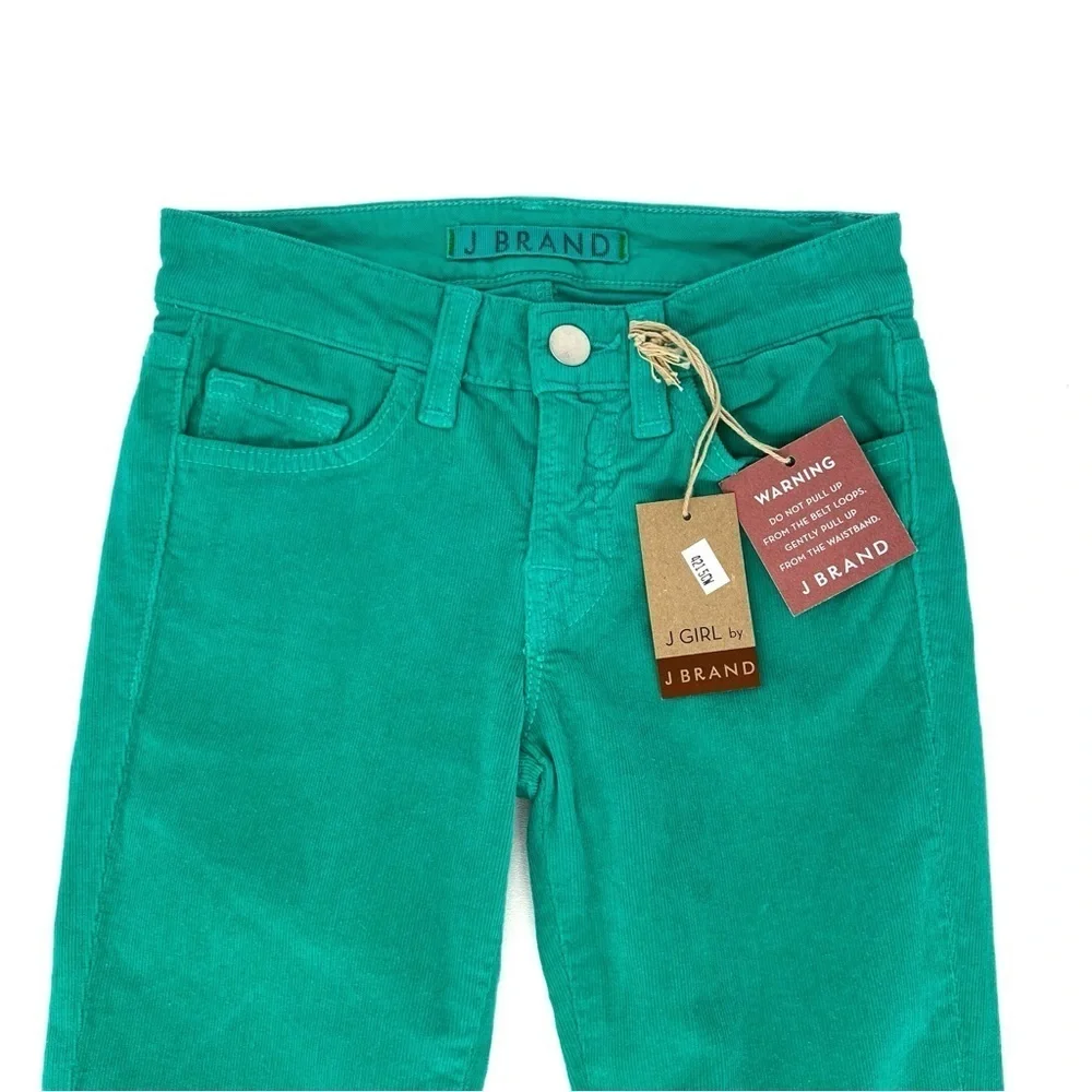 J Brand Corduroy Skinny Jeans Girl’s Size 10 Palm Green Pants Cords New NWT